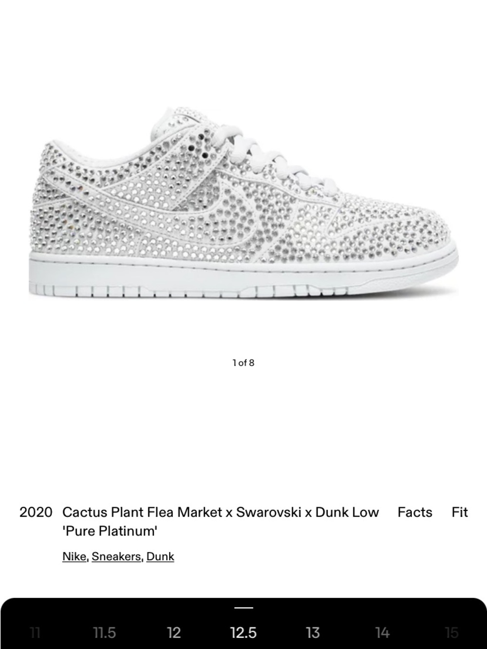 Nike Dunk Low Swarovski Crystal Embellished - White